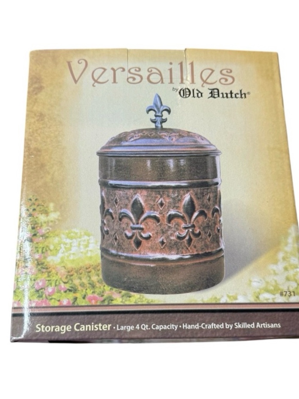 Old Dutch Versailles Fleur-de-Lis Cookie Jar Storage Container 4 Qt.